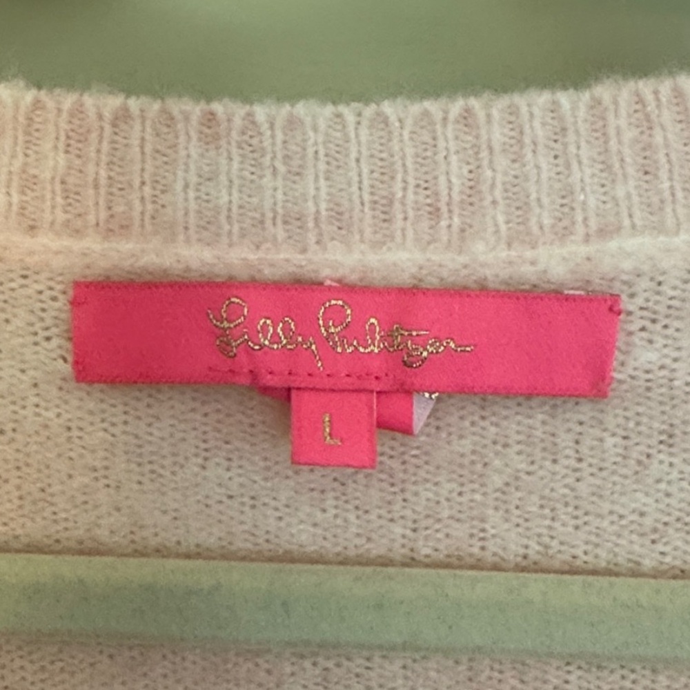 Lilly Pulitzer Pink Floral Embellished Sweater - Picture 3 of 5